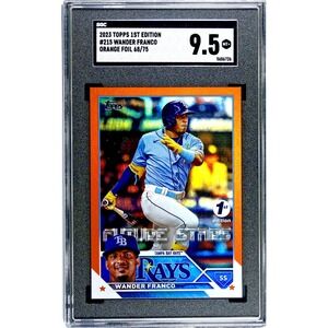 2023 Topps 1st Edition #215 Orange Foil 68/75 Wander Franco SGC 9.5 MT+